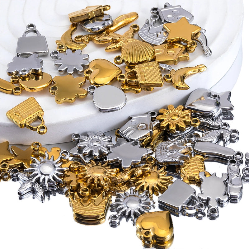 10 PCS/Package 14 * 12mm 304 Stainless Steel Tortoise Dolphin Shell Pendant Jewelry Accessories