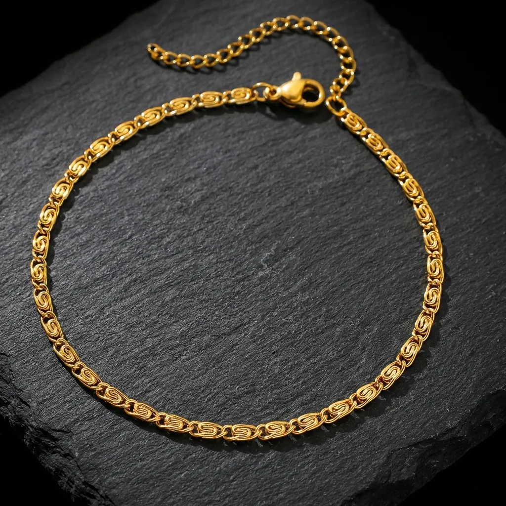 JiStones Signature Gold Link Bracelet | Premium Stainless Steel 18K Gold Finish