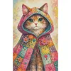 Diamond Painting -DIY Round Drill Cat with a Hat(40x60cm)