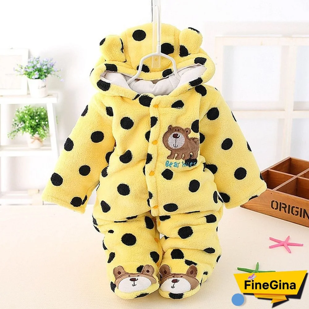Newborn Baby Romper Coral Fleece Winter Rompers Cartoon Infant Clothes Snowsuit Babies Jumpsuits