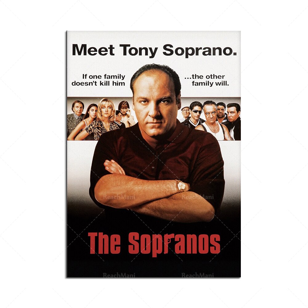 The Sopranos (1999) Poster, Vintage Inspired Poster, Mid-Century Movie Poster, The Sopranos Wall Art, Man Cave Art