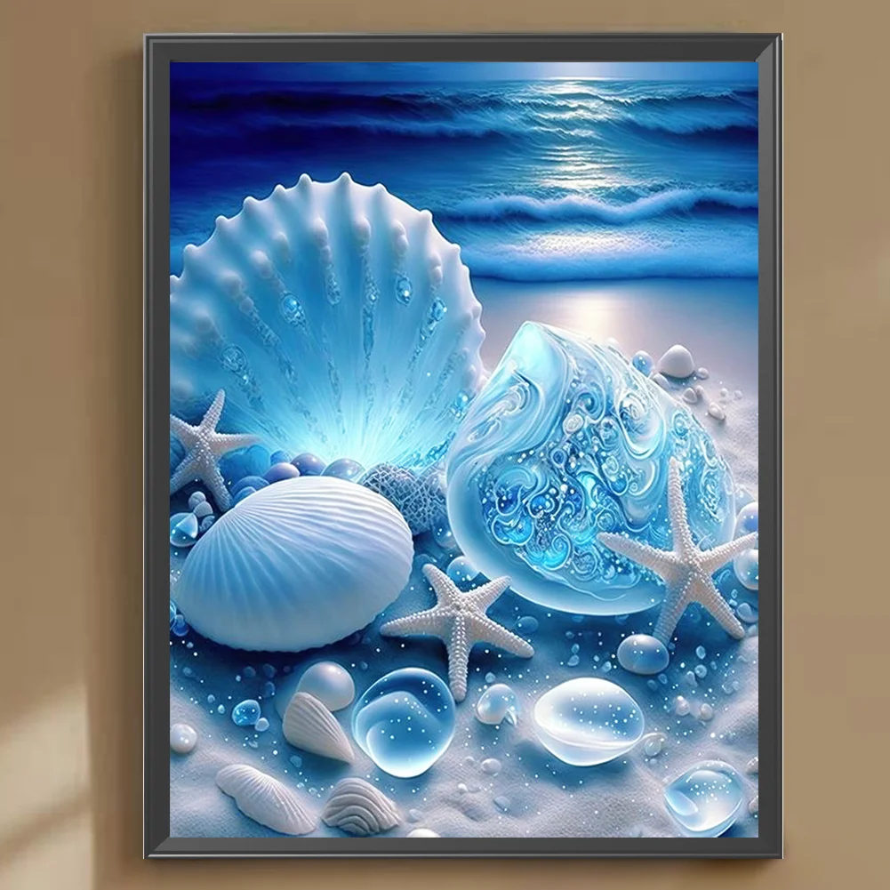 Diamond Painting - Full Round Drill - Coastal Blue Shell(Canvas|30*40cm)