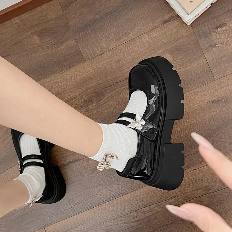 Aiertu Back  to school Ladies platform shoes with wedges and Mary Jane fashion shoes Aiertu