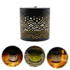 Solar Powered Metal Mandala Decorative Lamp Weatherproof Outdoor LED Deck Step Wall Lights Auto On/Off Hollow Out Retro Solar Lights for Garden Yard Patio Porch Decor