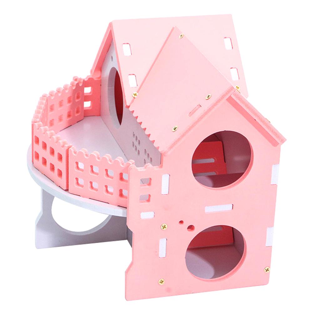 

Wooden Hamster Net Ecological Double-Deck Ladder Villa Colorful Bed House, 501 Original