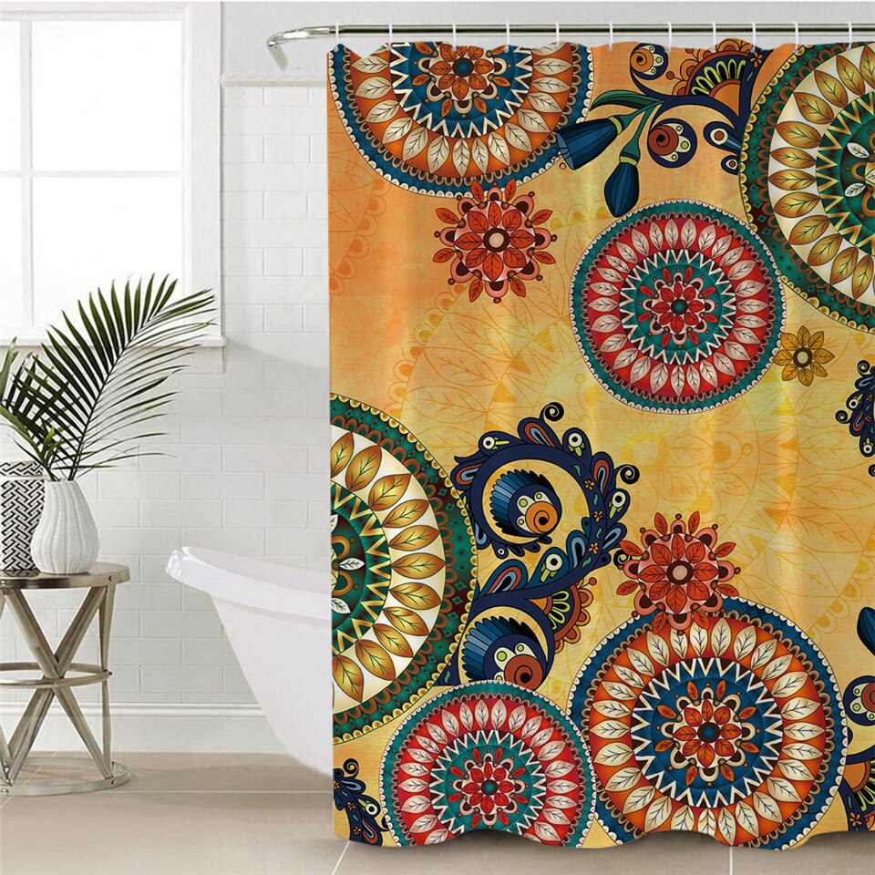 

Polyester Mandala Flowers - Print Shower Curtain, 180*180cm, 501 Original