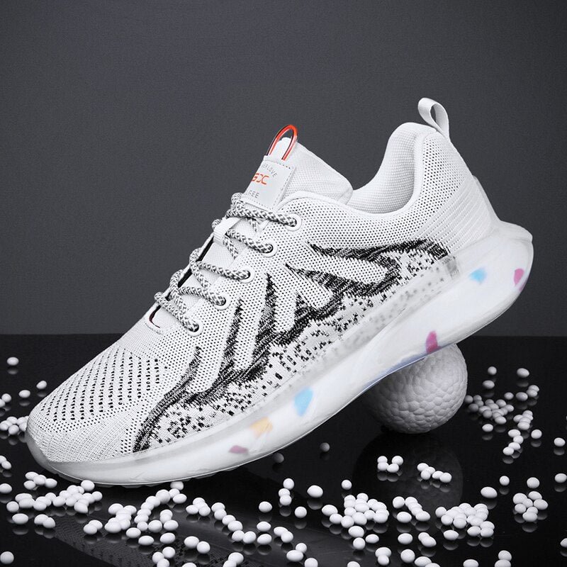 New men's light sneakers shoes fashion casual breathable summer outdoor sports running non-slip elastic jogging shoes