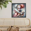 White Powder Clown-Full Round Diamond Painting 40*40CM