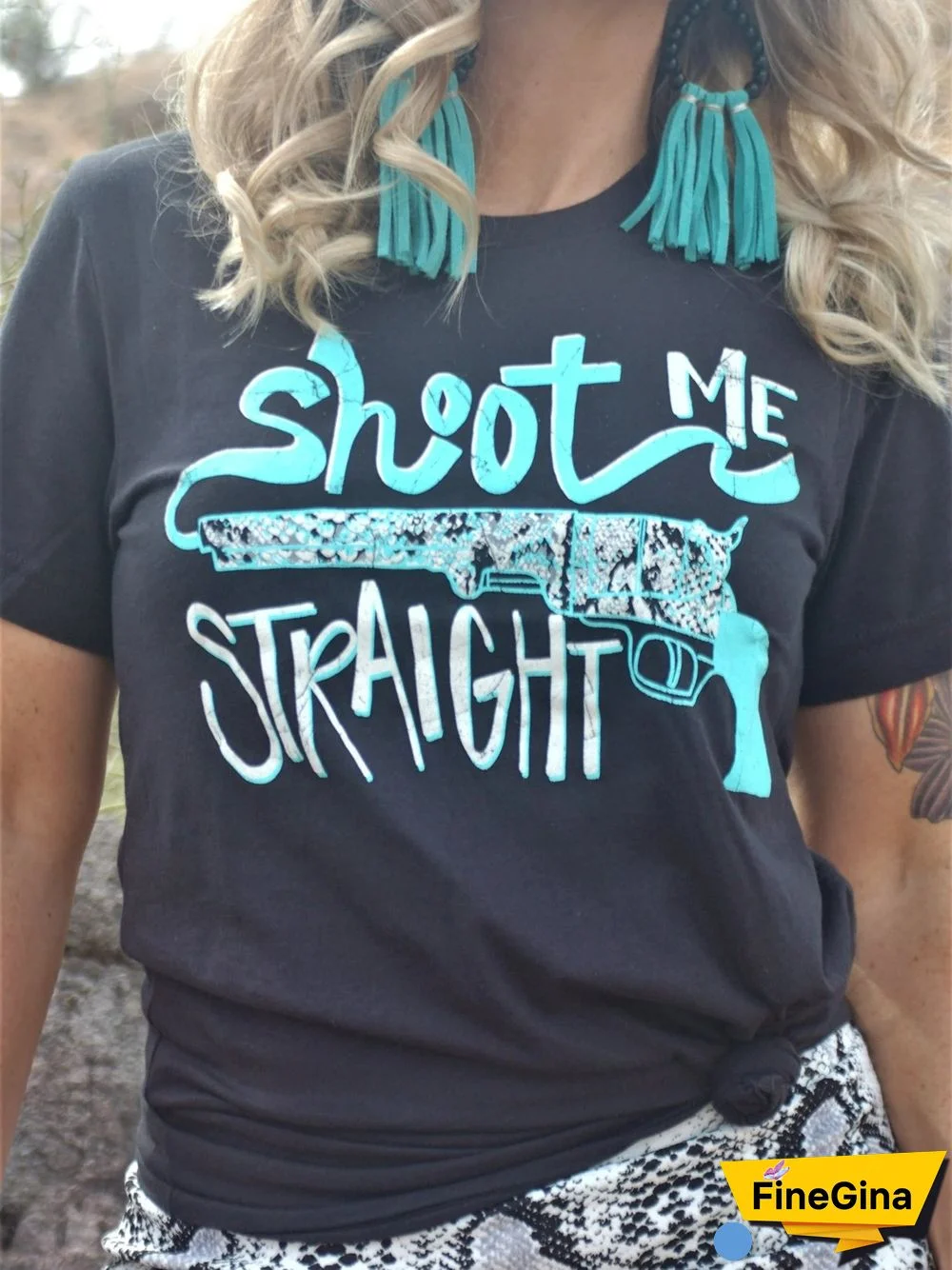 Abstract Short Sleeve Cotton-Blend Color-Block T-shirt