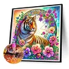 Fleur tigre-partiel sp&eacute;cial diamant peinture-30 * 30cm