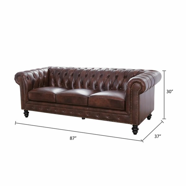 Ophelie 87'' Leather Sofa