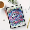 Weißes Pferd und Blumen - 5d DIY Basteln Notizbuch