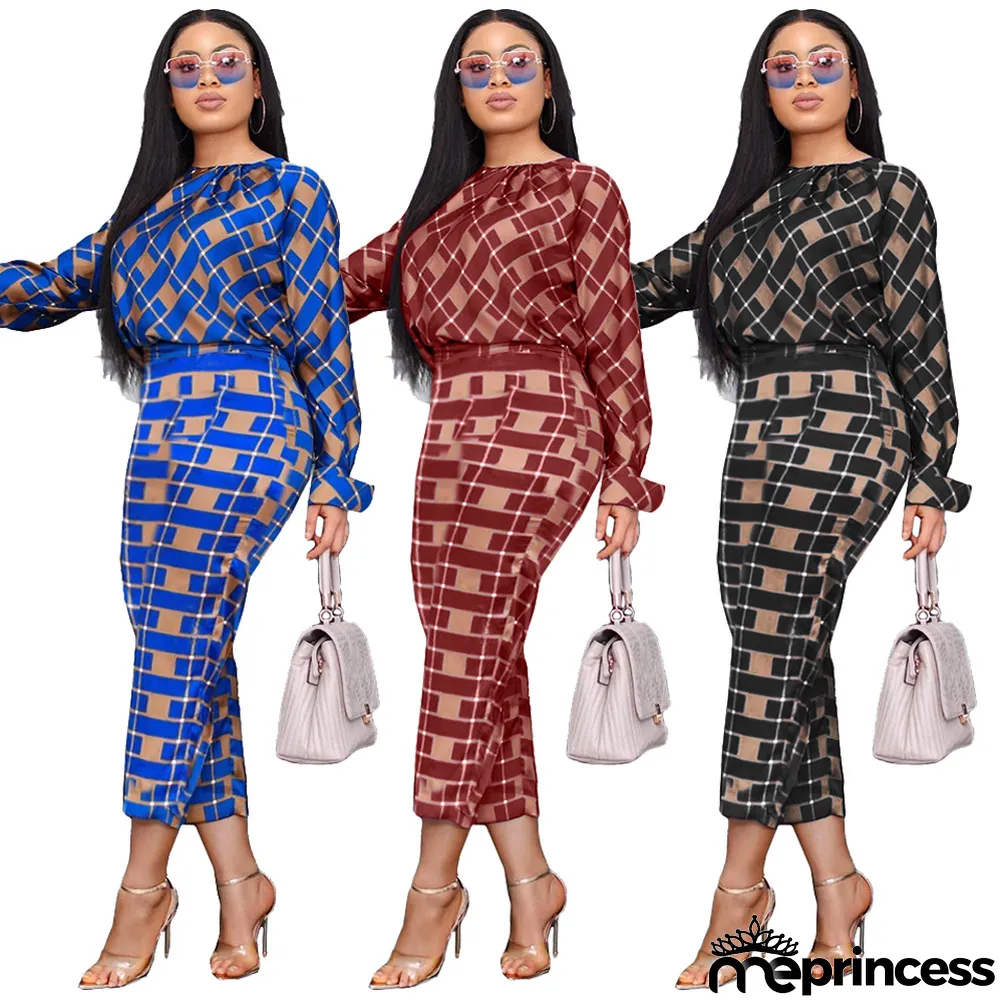 Loose Blouse + Plaid Pants Two-piece Suit