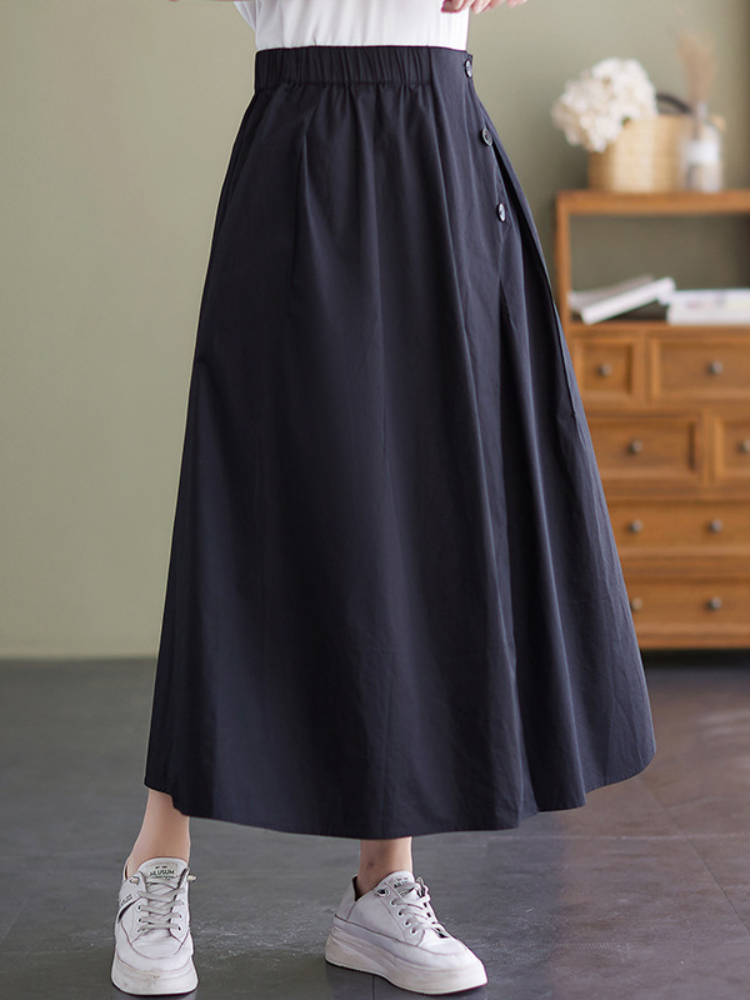 Women's Loose Comfortable Office High Waist Pleated Skirt