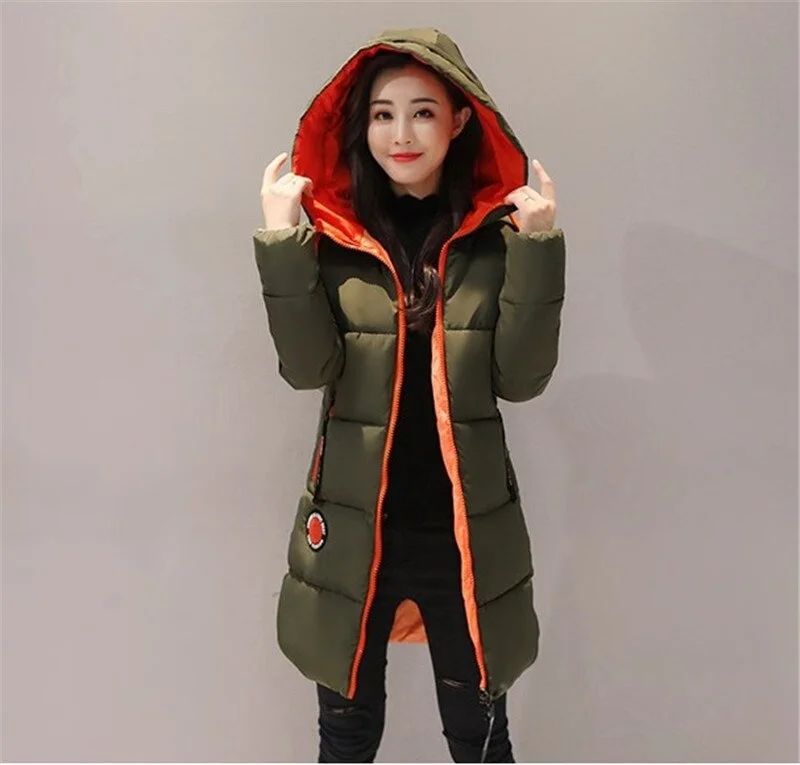 2021 Winter Cotton jacket Women Parkas New Thick Warm Hooded Student Coat Plus size Fashion Female Long Cotton-padded jacket 3XL