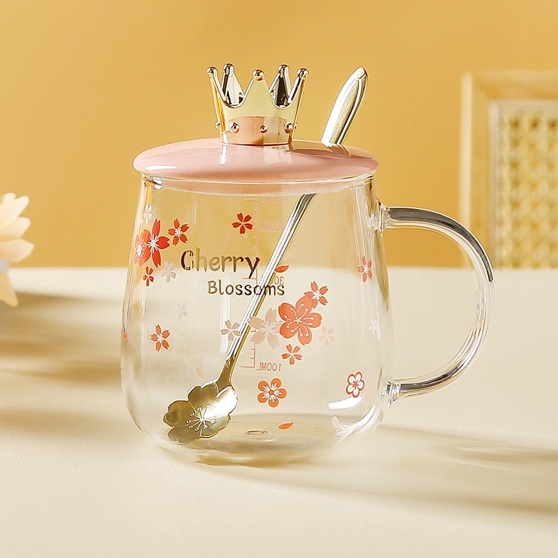 Cute Flower Glass Water Bottles 1 Set