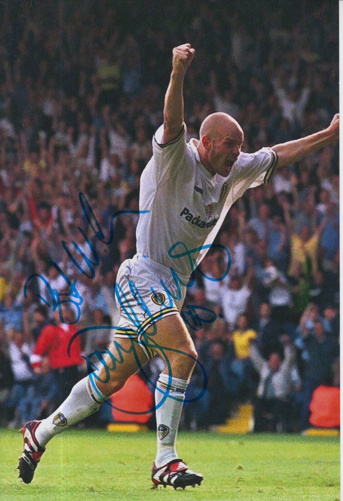 Danny Mills Hand Signed Leeds United 12x8 Photo Poster painting.