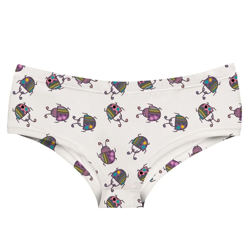 Milk Silk Panties Girls Creative Print Lingerie Women Elastic Breathable Brief Underpant трусы Cozy Underwear трусы женские