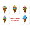 5pcs DIY Full Drill Diamond Paintng Special-shaped Icecream Keychains Kit