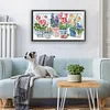 [Brand]Potted Flowers - 14CT Stamped Cross Stitch - 47*28cm - Flower Natural
