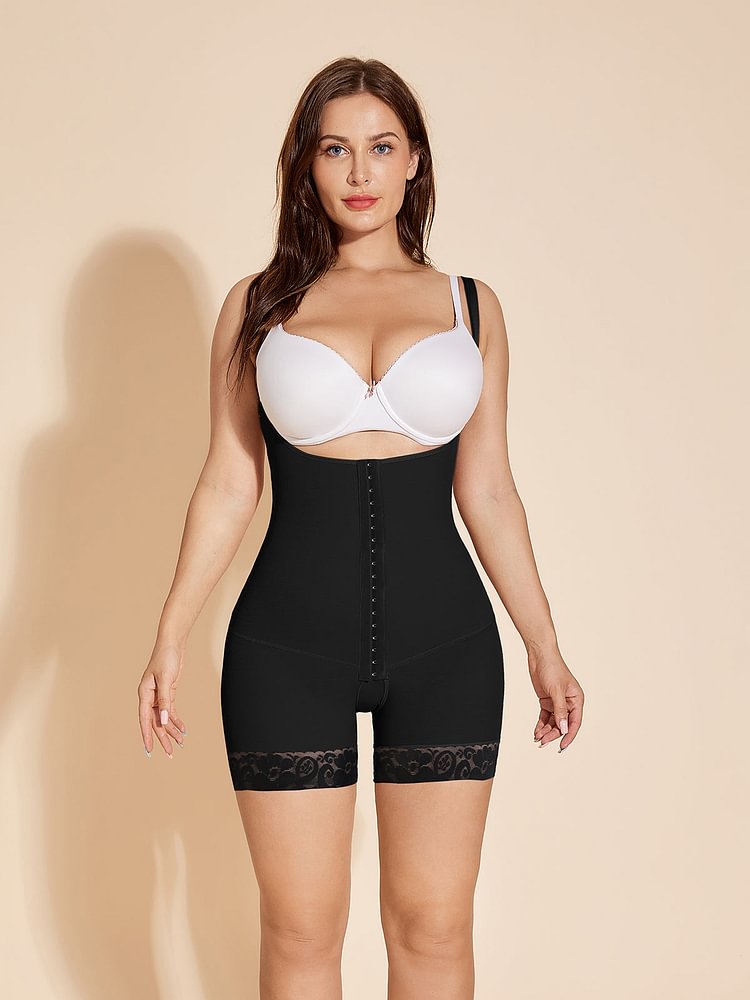 Tummy Control Body Shaper Women Open Crotch Butt Lifting Shapewear - Black
