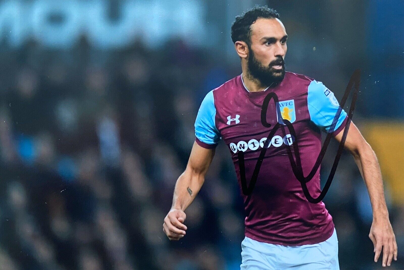 Ahmed Elmohamady Hand Signed 6X4 Photo Poster painting - Aston Villa 2