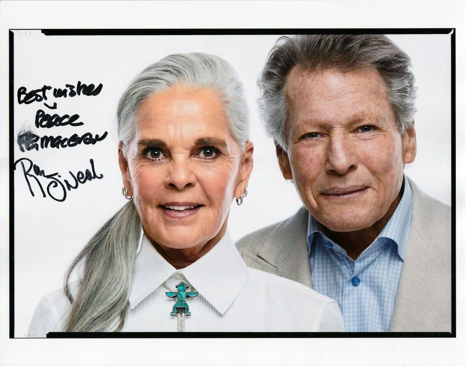 ALI MACGRAW & RYAN O'NEAL - Love Story, What's Up Doc? etc INK signed 8x10 pic,