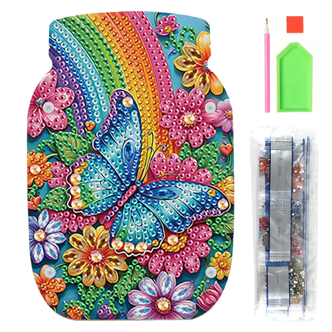 Butterfly Acrylic Double Sided Special Shape Diamond Painting Vase for Home
