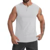 Men's Stylish Sleeveless Henley Tank Top for Summer Fitness and Casual Wear by Inlyline