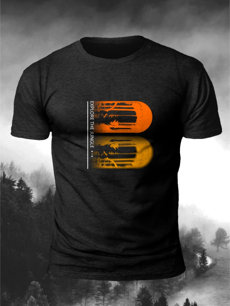 Men's Letter Casual Short Sleeve T-shirt