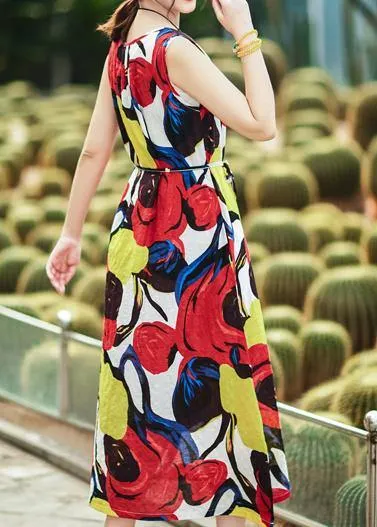 Classy red linen dress Fine Photography o neck tunic summer Dress