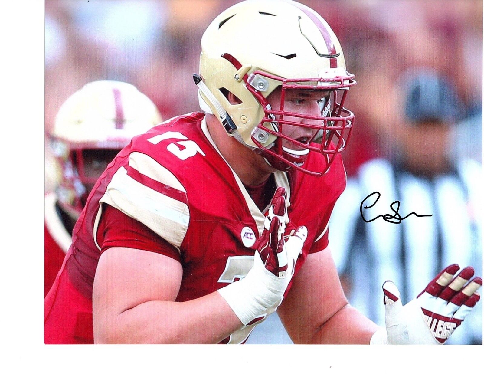 Chris Lindstrom Boston College Eagles signed autographed 8x10 football Photo Poster painting b