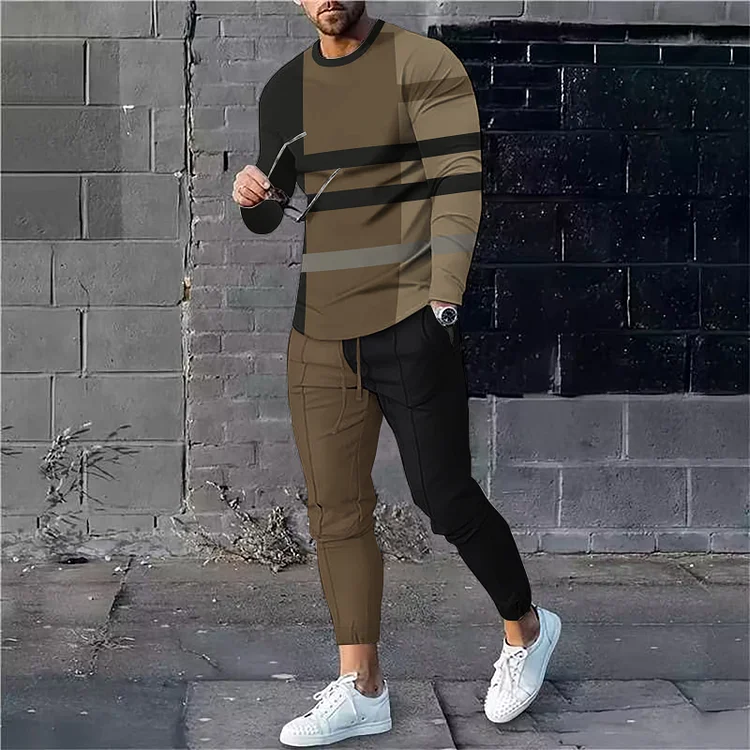 Casual and Fashionable Round Neck men's suit 2412000881