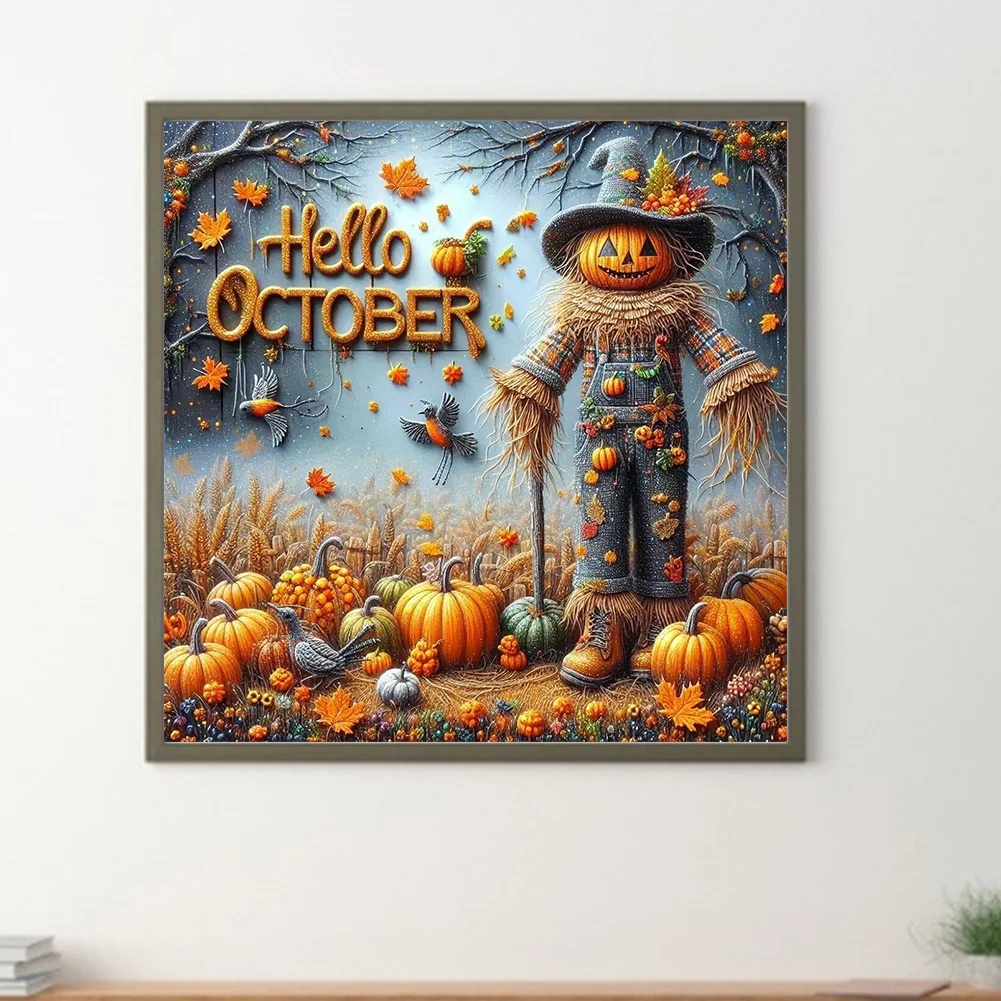 Diamond Painting - Full Round Drill - Halloween Scarecrow(Canvas|40*40cm)