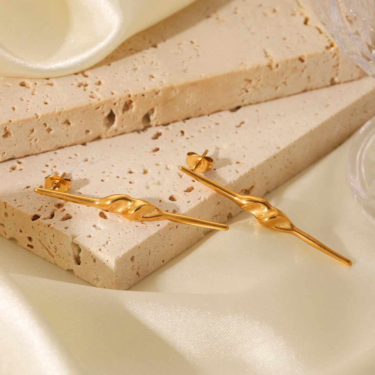 IG Style Geometric Stainless Steel Electroplating Earrings