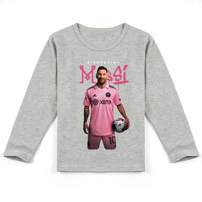 Mayoulove Messi Long Sleeve T-Shirt for Boys  Girls - Soccer Star Apparel, Perfect Gift for Young Fans-Mayoulove