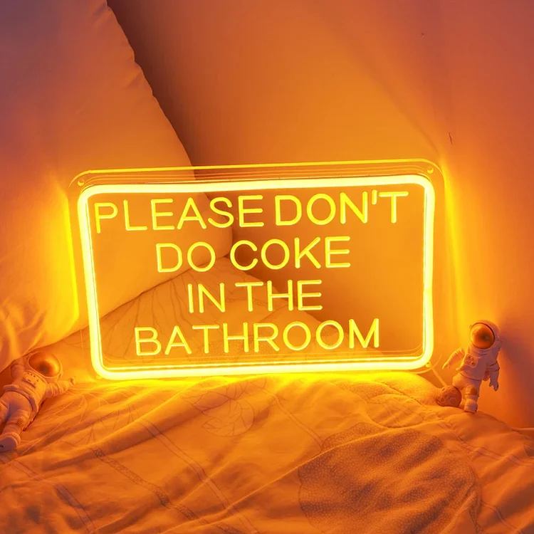 Please Don't Do Coke In The Bathroom Neon Sign LED Neon Light Custom Neon Signs Ice Blue Home Room Wall Decor