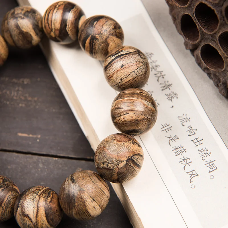 Agarwood Buddha 18mm Beads Bracelet