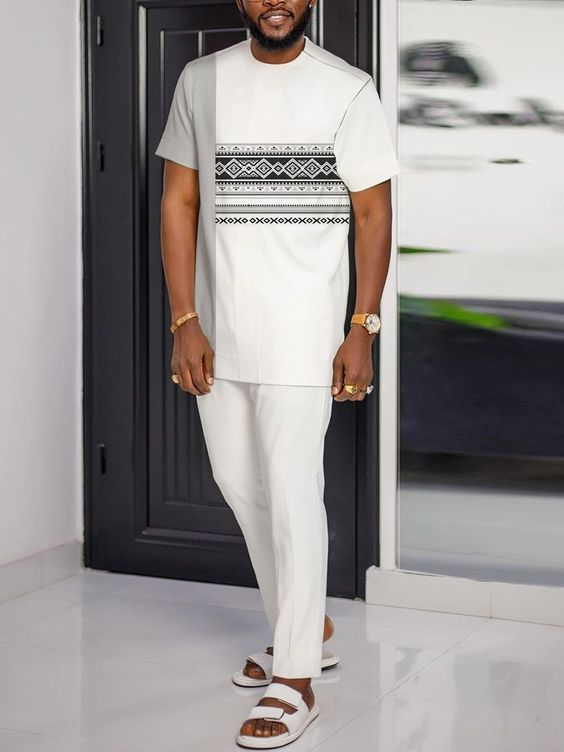 Men's Casual Colorblock Walking Suit-053