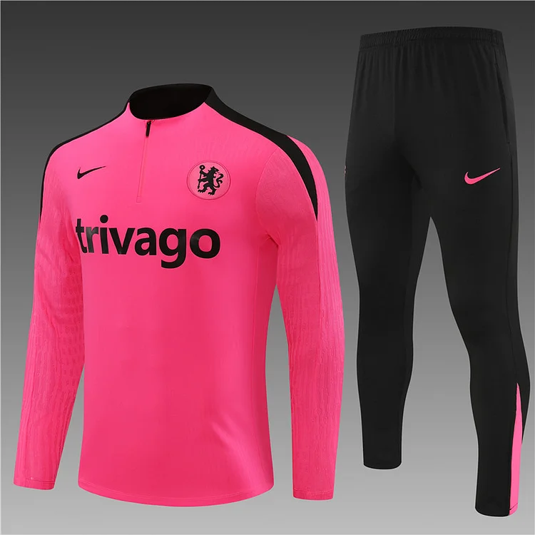 2024-25 Chelsea pink half-zip training jersey