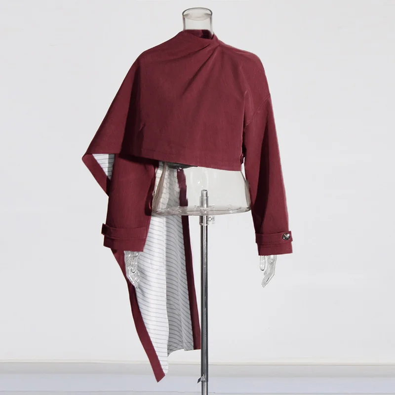 Zingj Personality Short Suit Jacket 2025 New Asymmetric High-Waisted Cloak Shawl Design Small Suit Woman