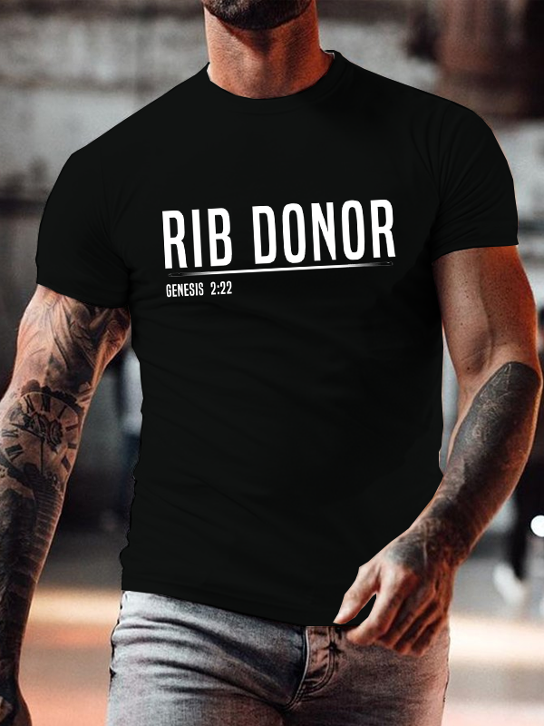 Rib Donor Cotton Crew Neck T-shirt