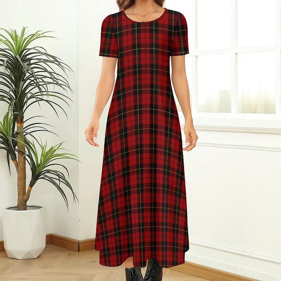 tartan maxi dress Long Sleeves Vintage Christmas Plaid A-Line Party Dresses YW243118 playful energy to a classic print Holiday Tartan Maxi Dress -