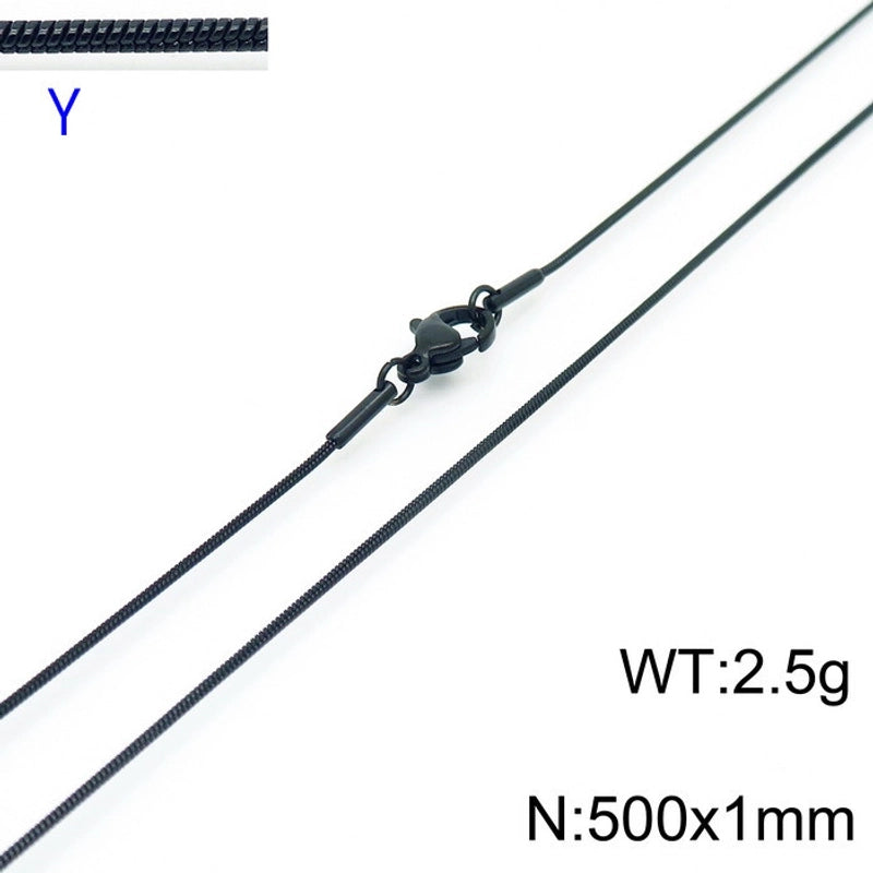 Jewelry Classic Style Solid Color Titanium Steel 18K Gold Plated Chain Necklace