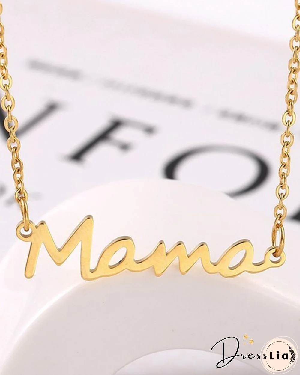 Letter Pattern Charm Chain Necklace