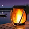 Solar Lanterns Lights with Dual Charging Modes of Solar & Type-C Flickering Flame Garden Light for Garden Yard Patio Decorative