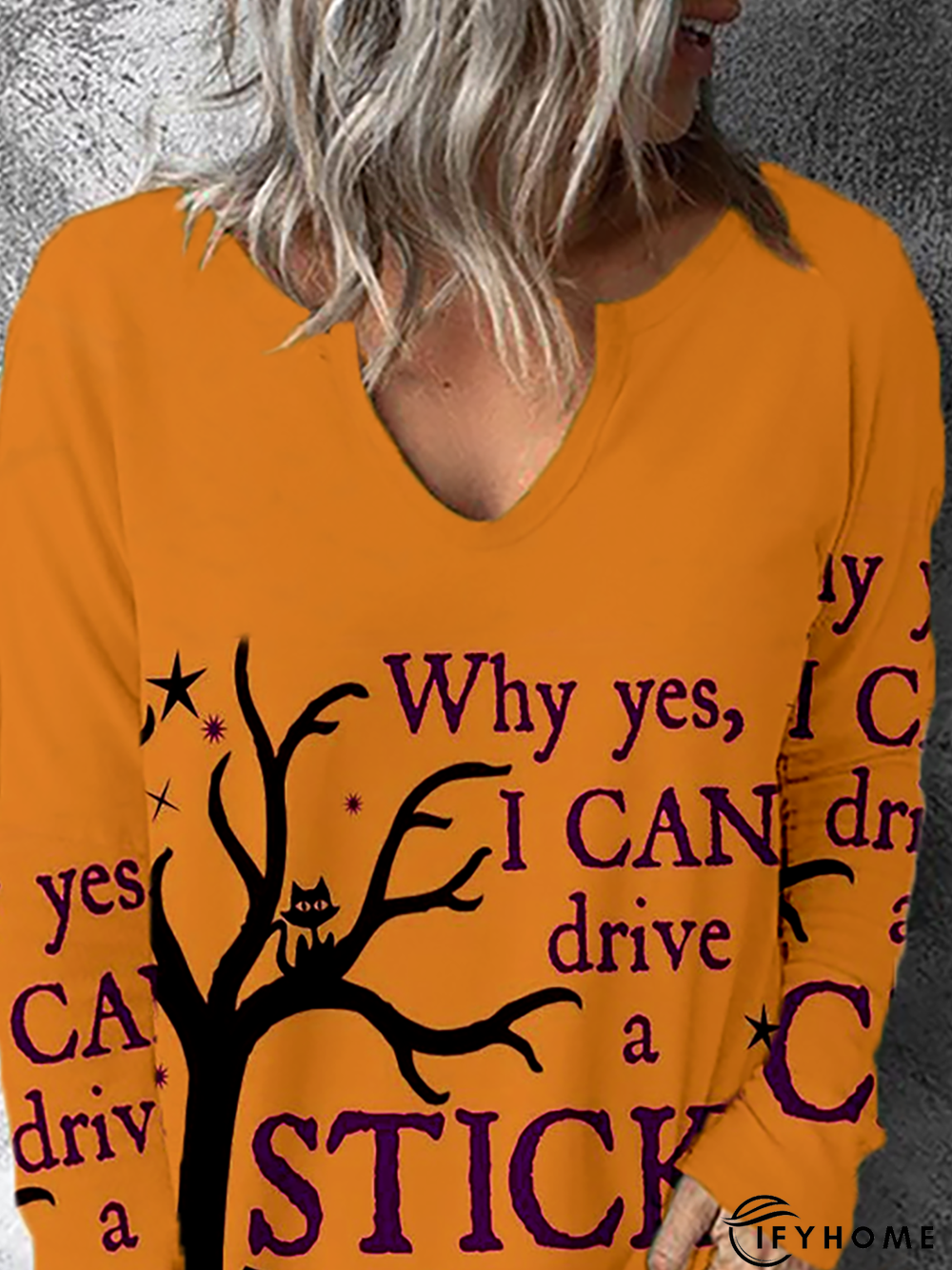 Halloween V Neck Casual Tunic T-Shirt | IFYHOME