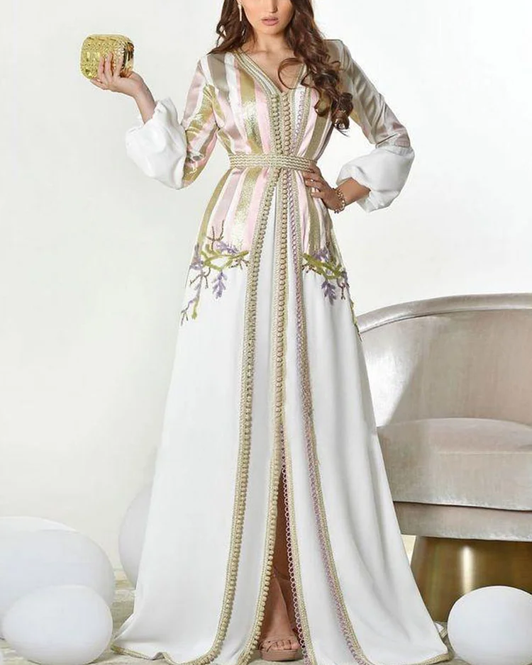  Embroidered Moroccan Kaftan Dress