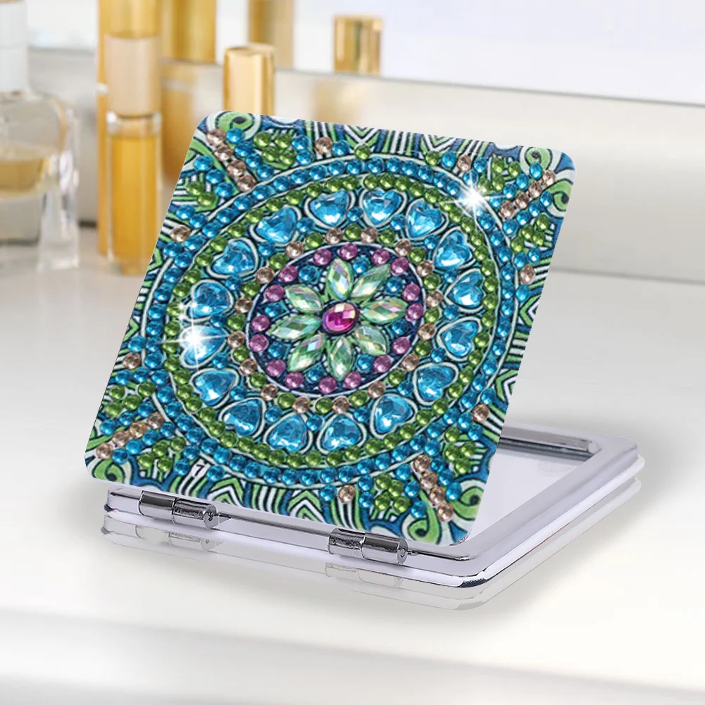 DIY Diamond Art Mosaic Makeup Mirror Paint by Number Kits Mandala