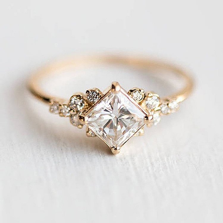 Diamond Shaped Crystal Ring
